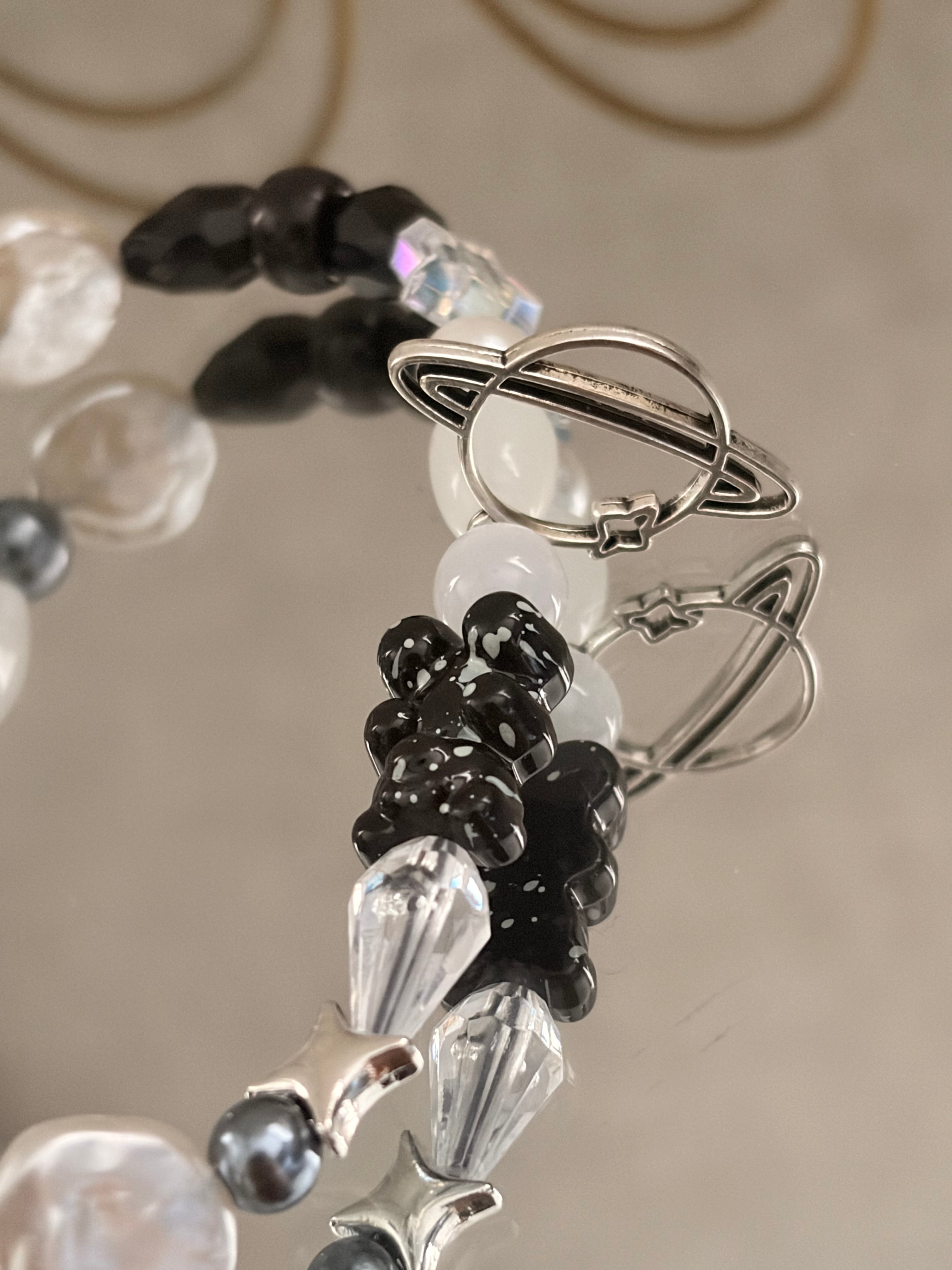 Silver Disco Phone Charm & Keyring Bundle