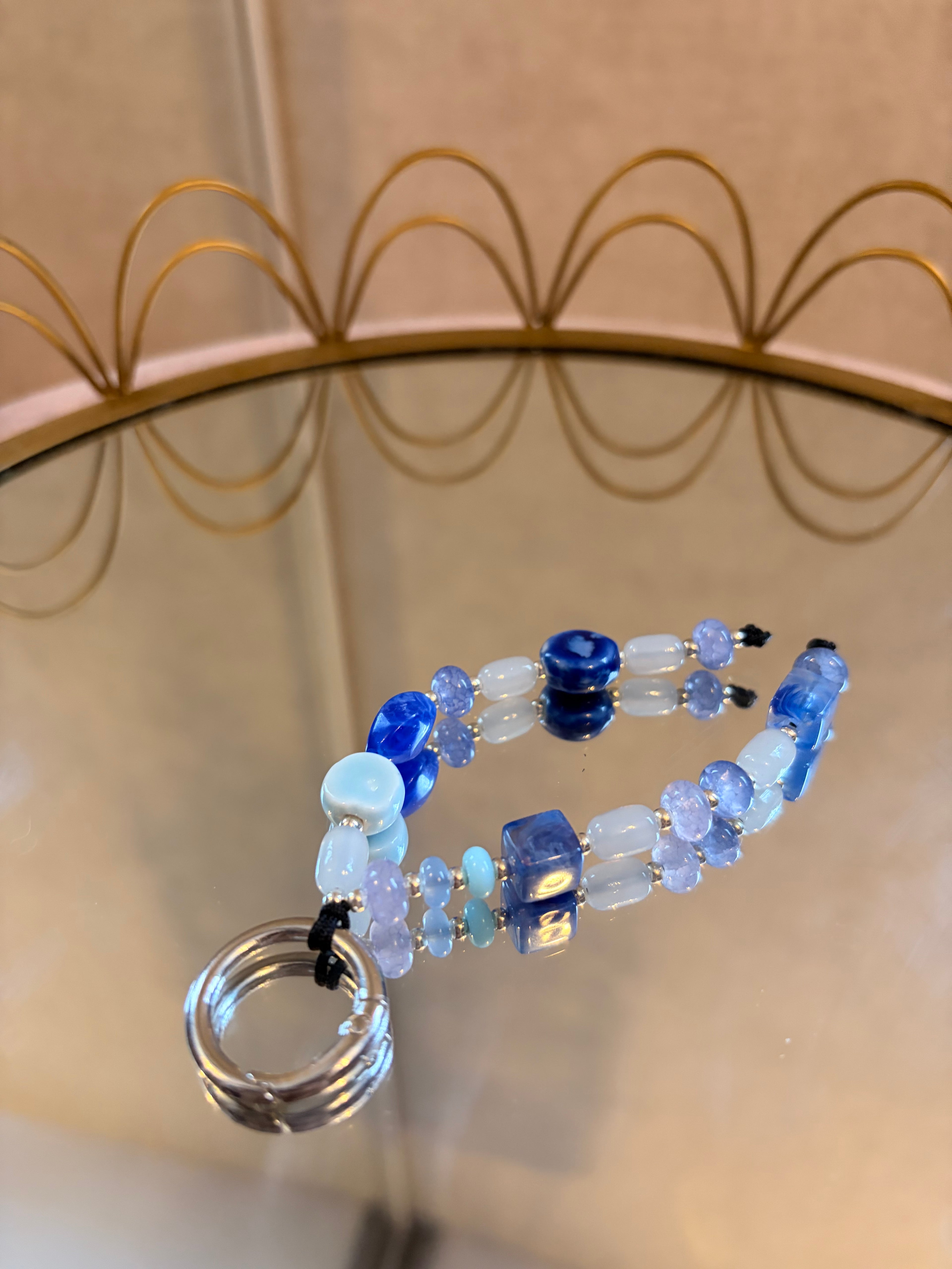 Blue Ceramic Bag Charm