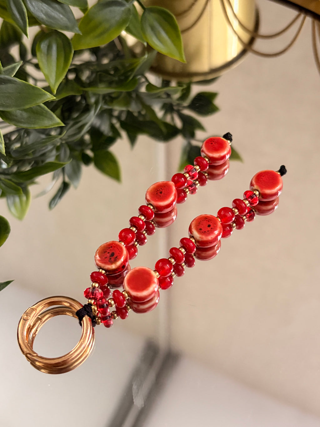 Red Ceramic Bag Charm