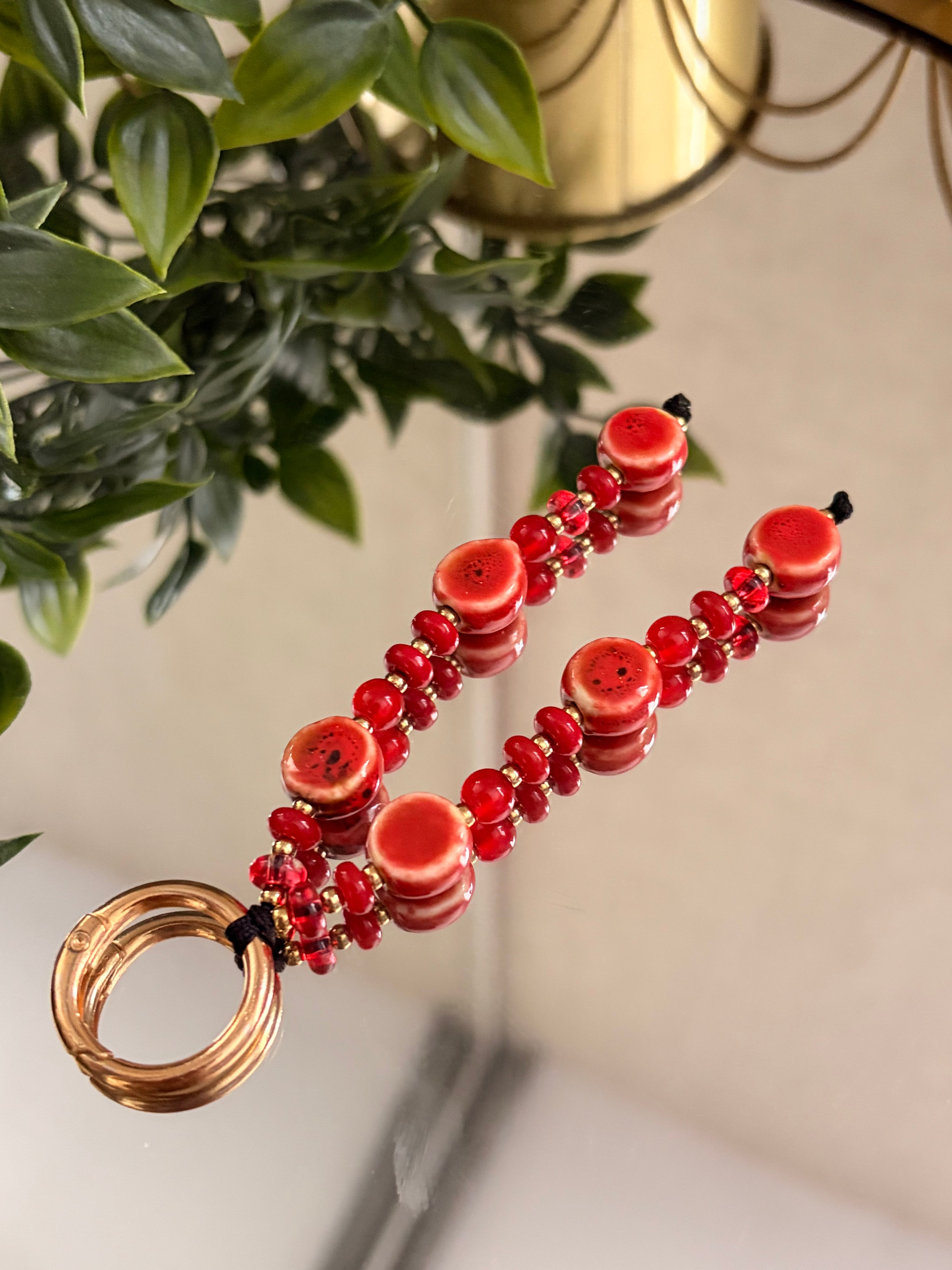 Red Ceramic Bag Charm