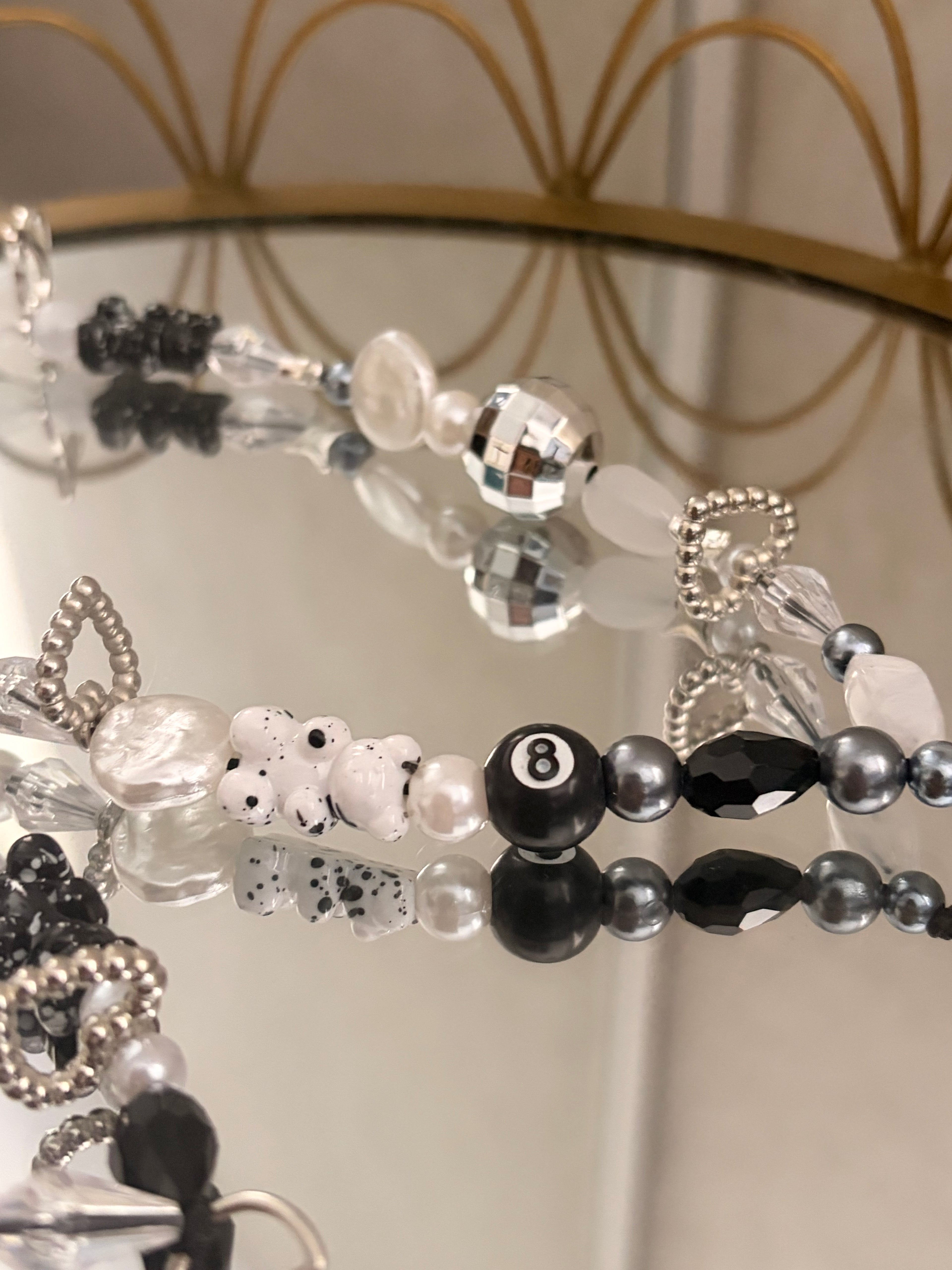 Silver Disco Phone Charm & Keyring Bundle