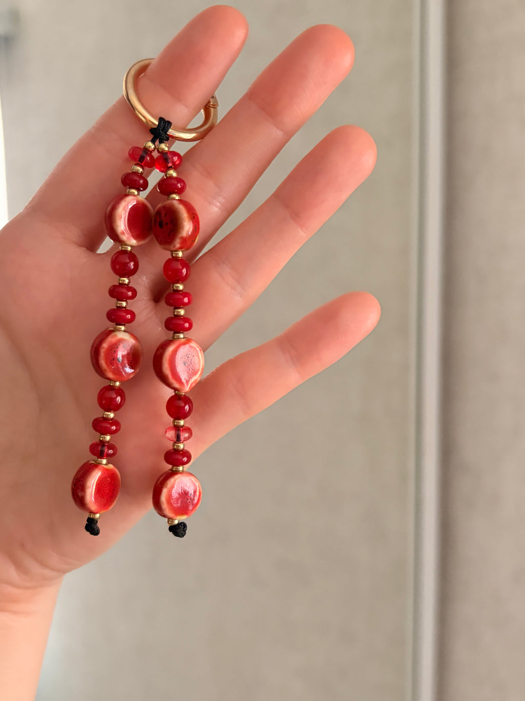 Red Ceramic Bag Charm