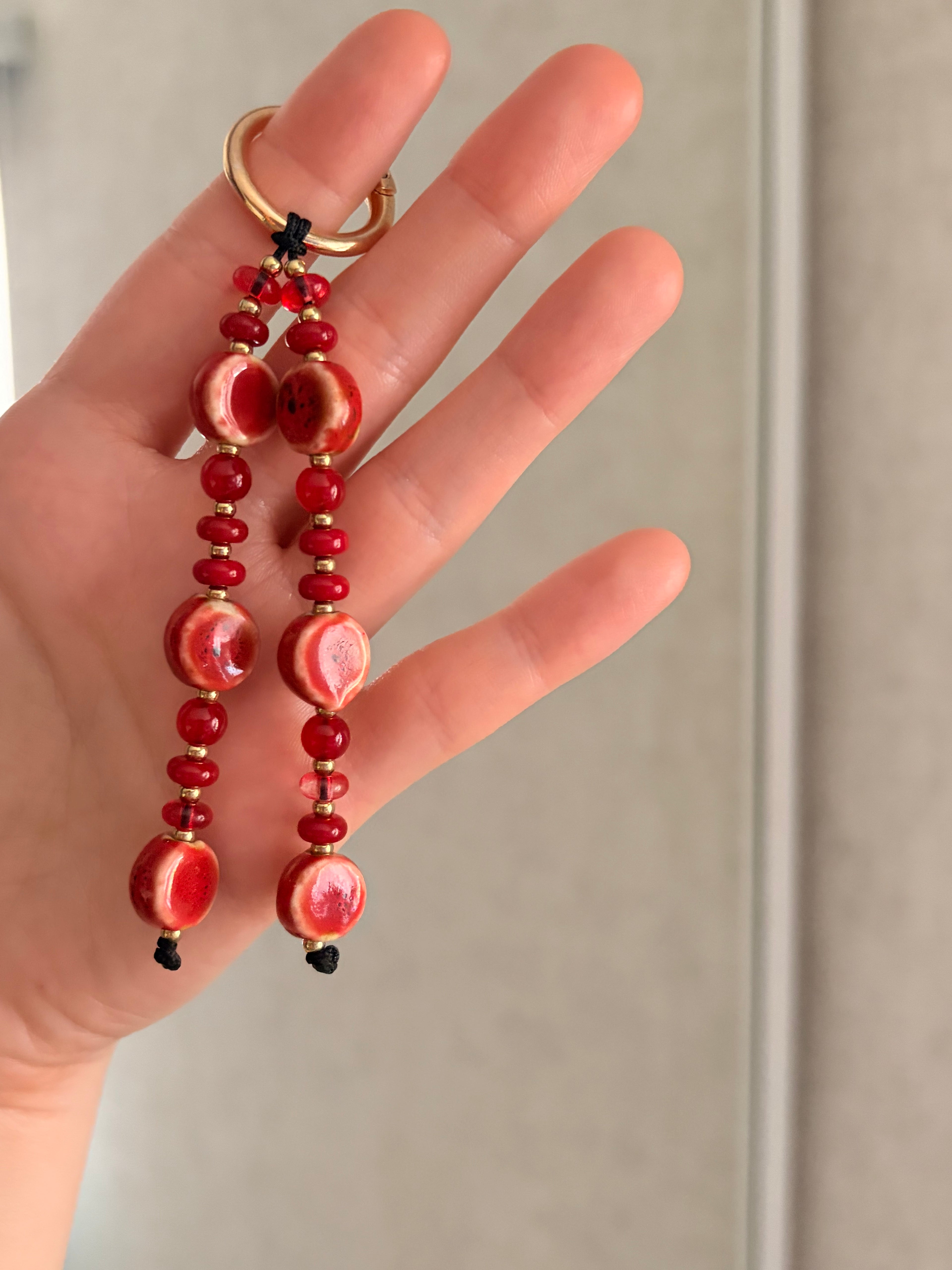 Red Ceramic Bag Charm