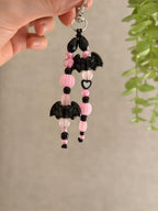 Pink And Black Halloween Keyring