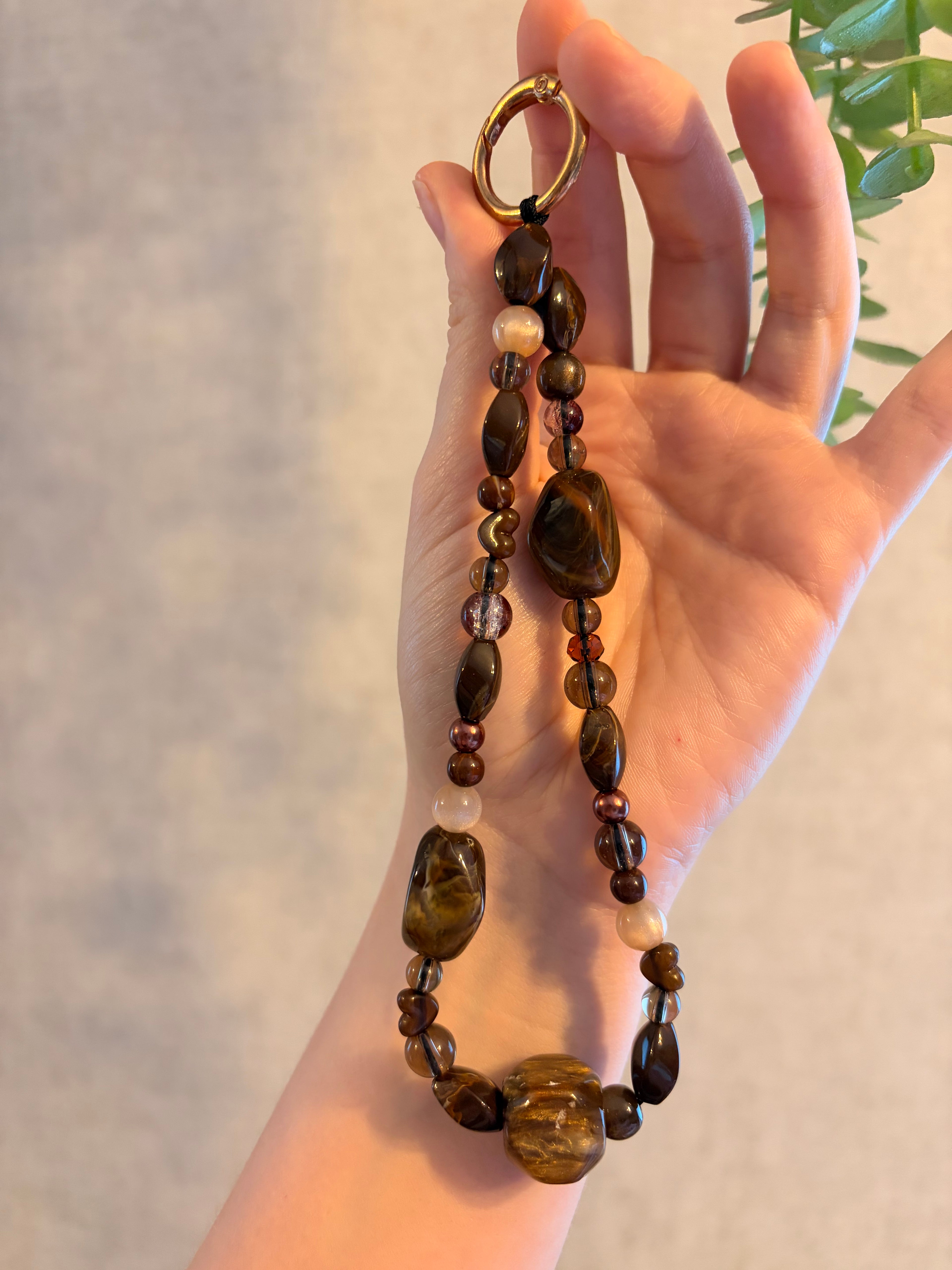 Brown Natural Phone Charm