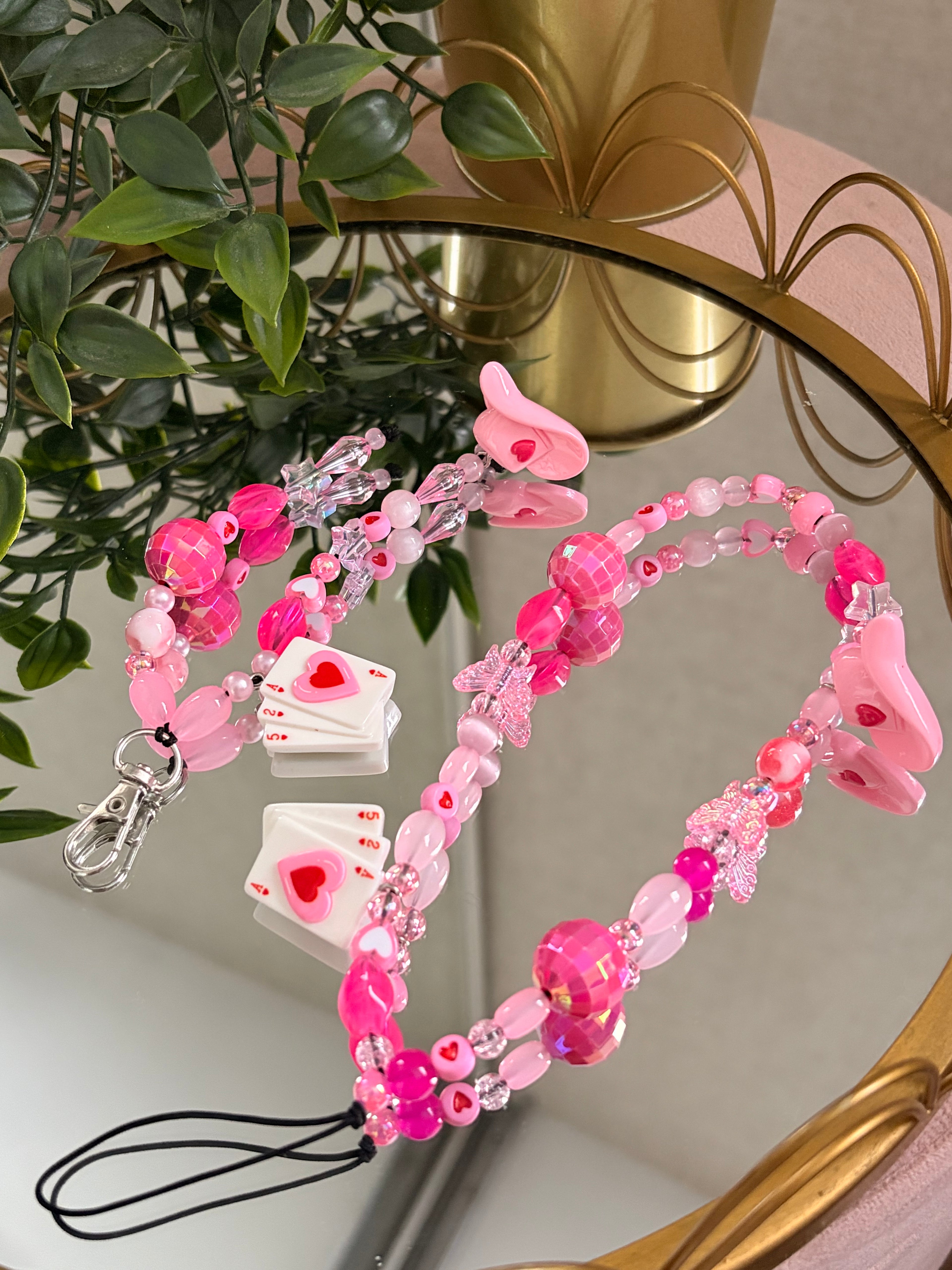 Pink Disco Phone Charm & keyring Bundle