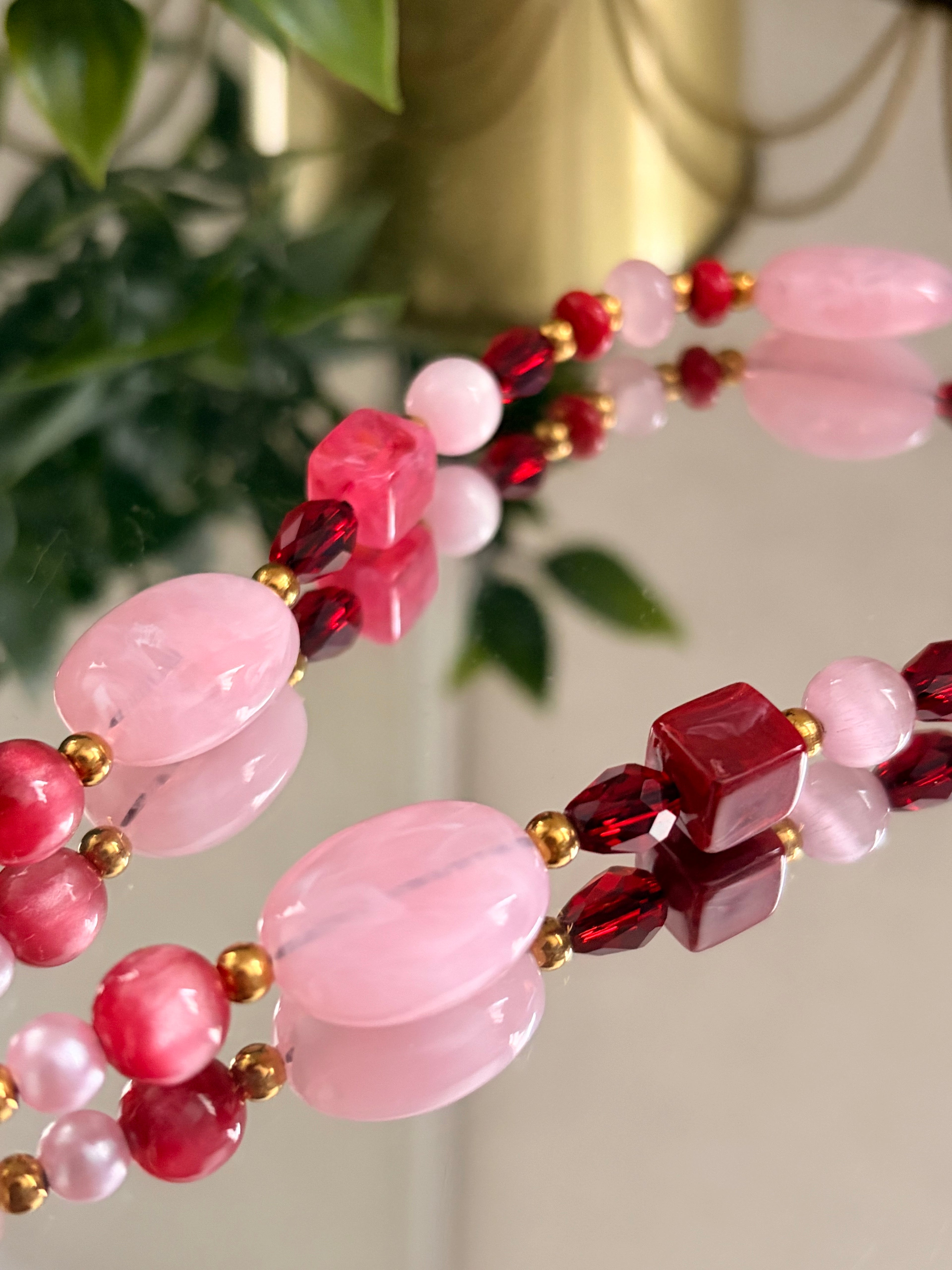 Pink & Burgundy Phone Charm