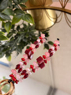 Pink & Burgundy Phone Charm Bag Charm Set