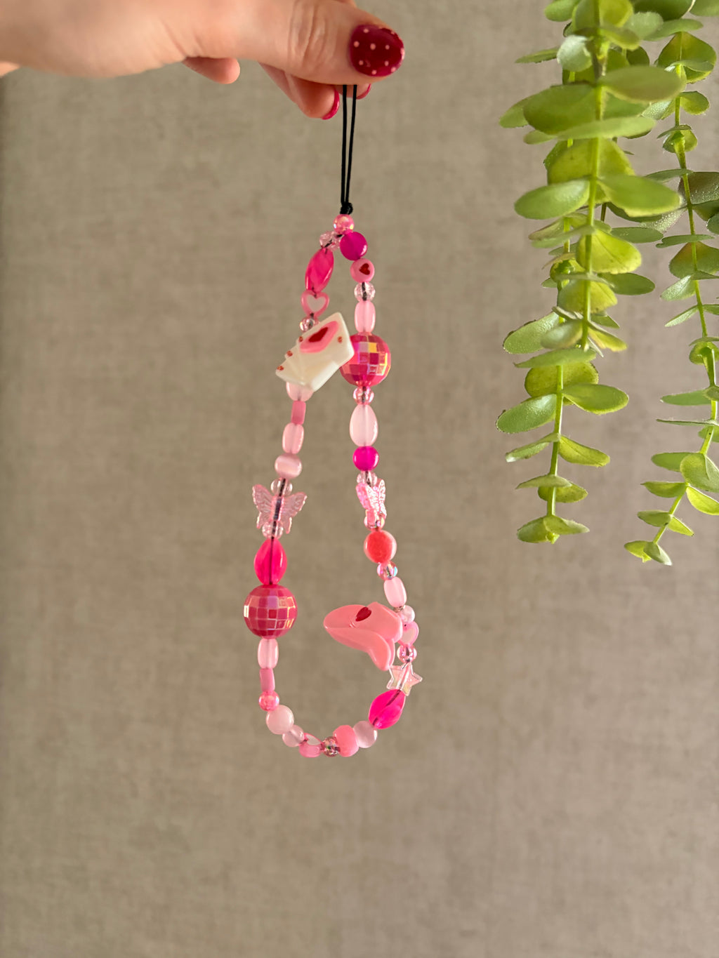 Pink Disco Phone Charm & keyring Bundle