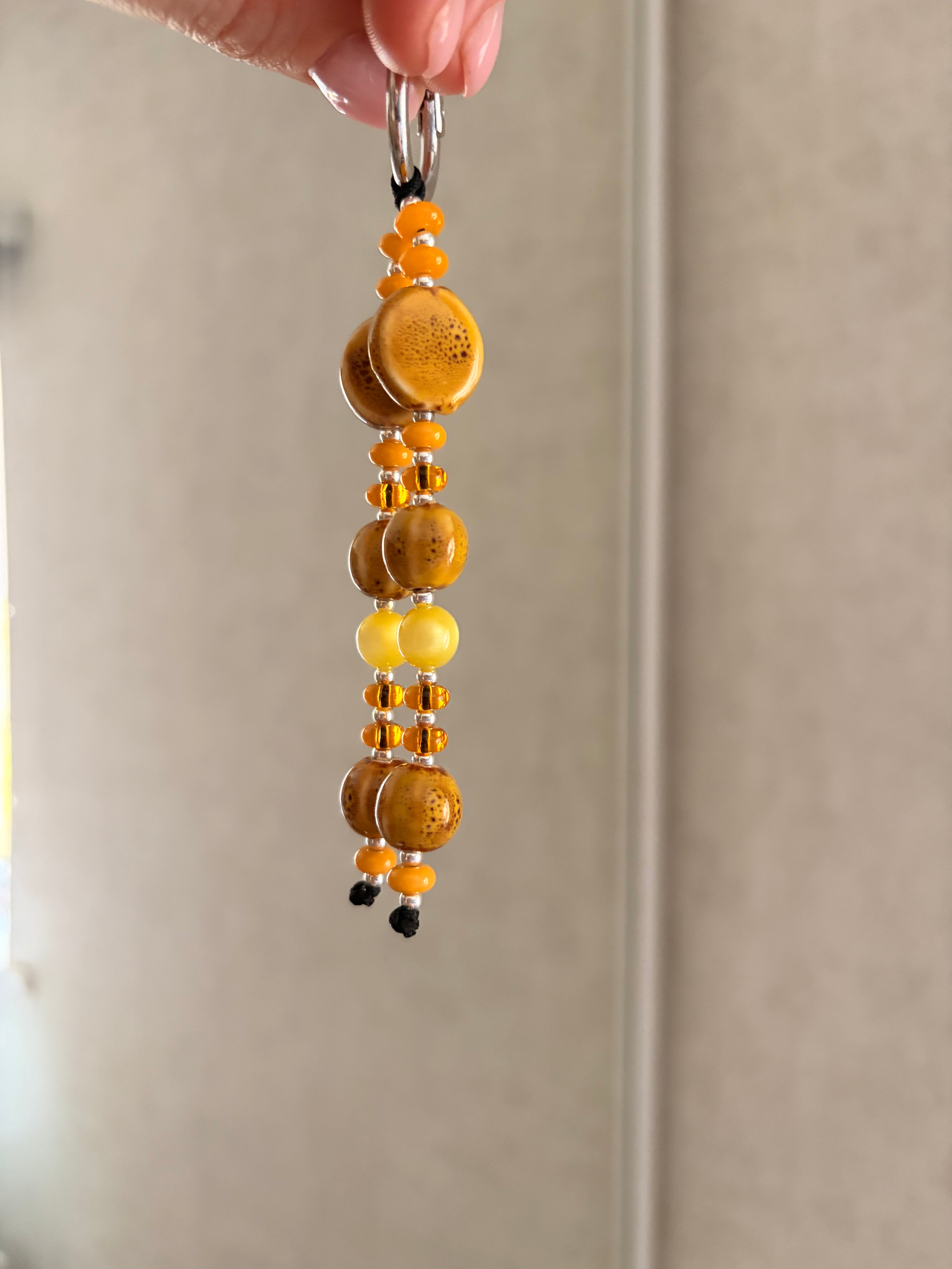 Yellow Ceramic Bag Charm