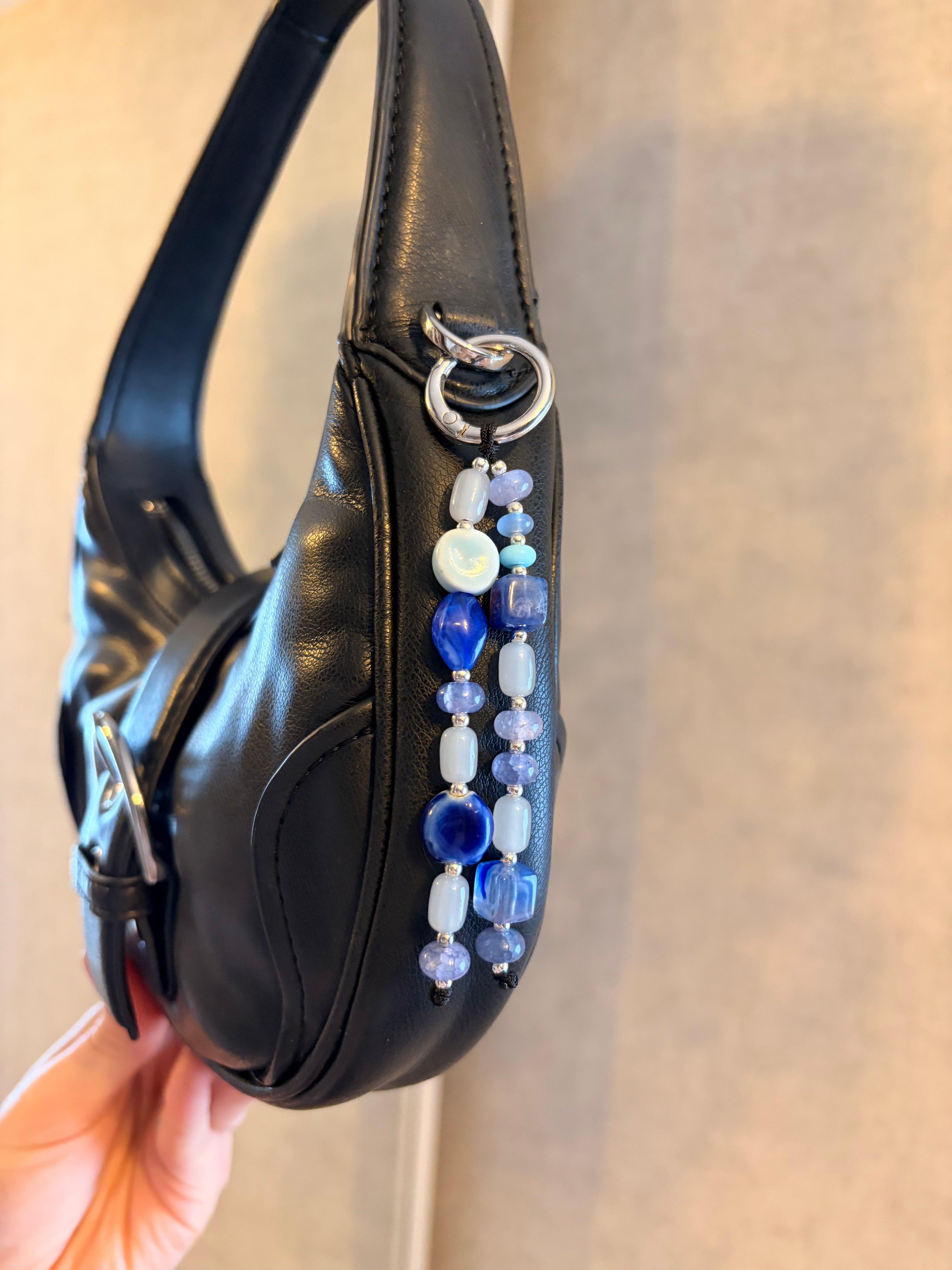 Blue Ceramic Bag Charm