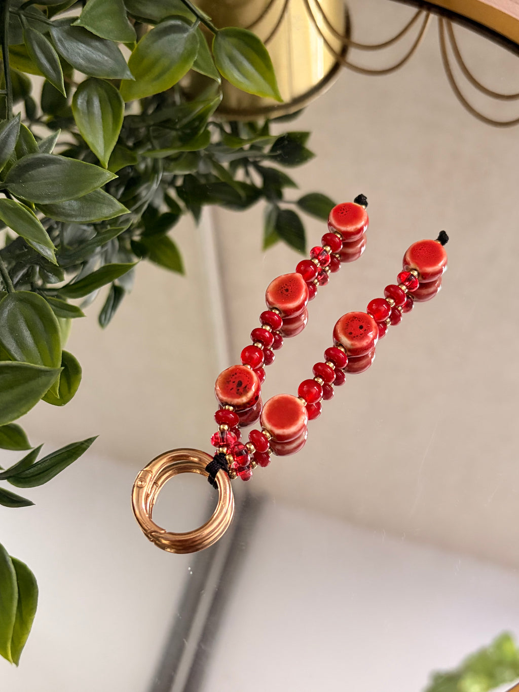 Red Ceramic Bag Charm