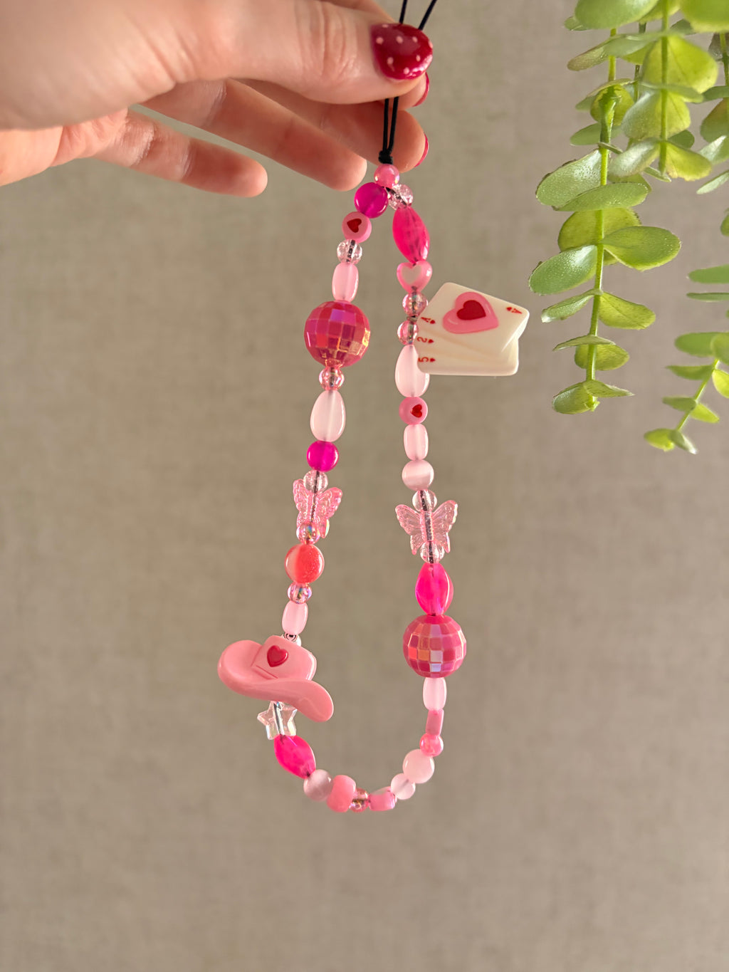 Pink Disco Phone Charm