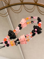 Pink Ghost & Black Bat Phone Charm,