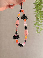 Pink Ghost & Black Bat Phone Charm,