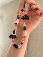 Pink Ghost & Black Bat Phone Charm,