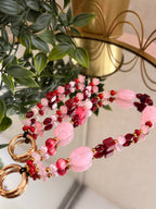 Pink & Burgundy Phone Charm Bag Charm Set