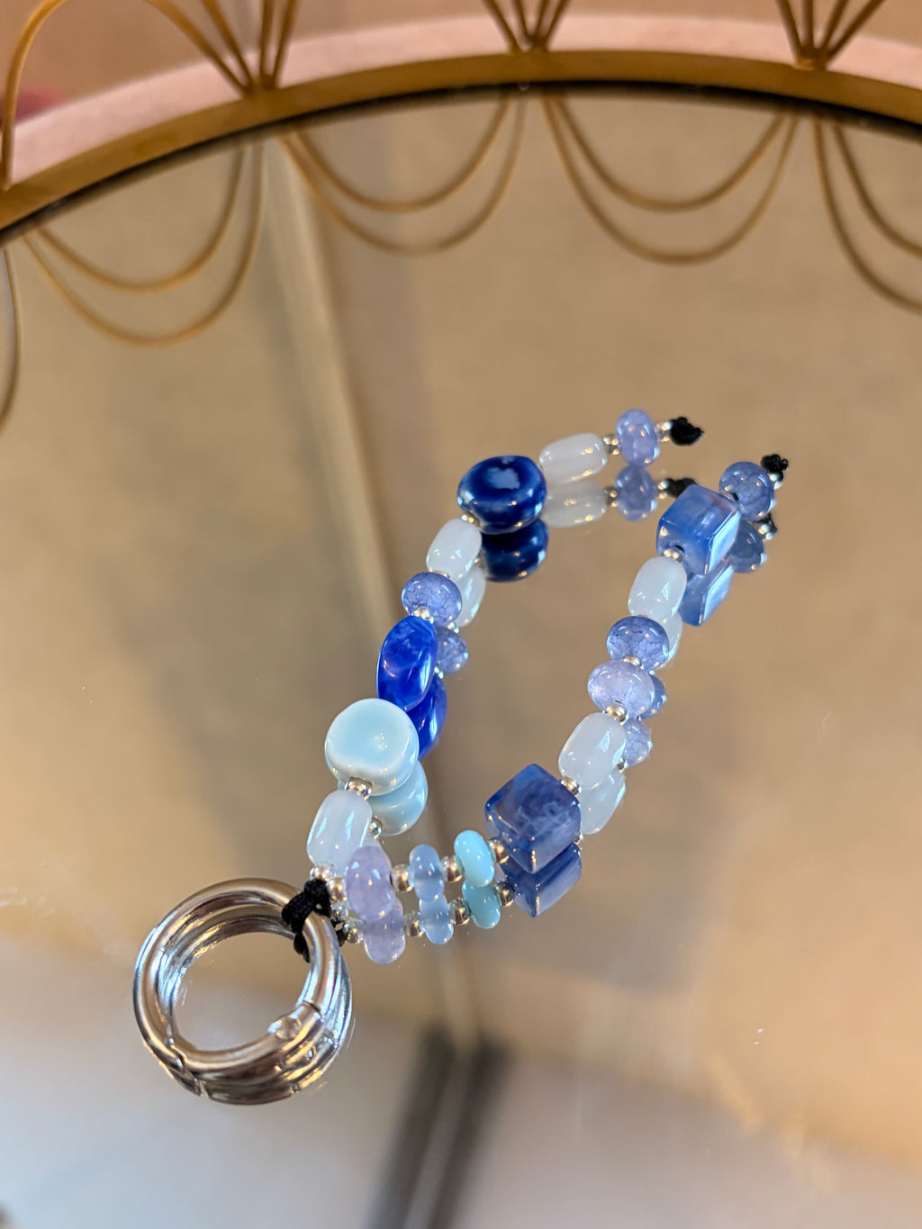 Blue Ceramic Bag Charm