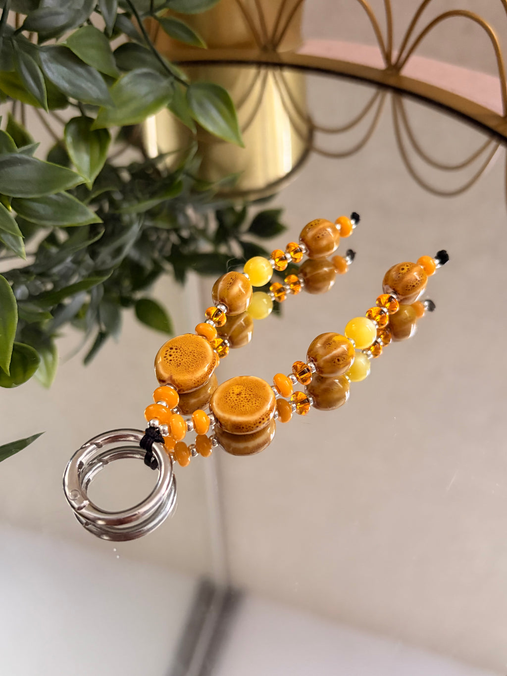 Yellow Ceramic Bag Charm