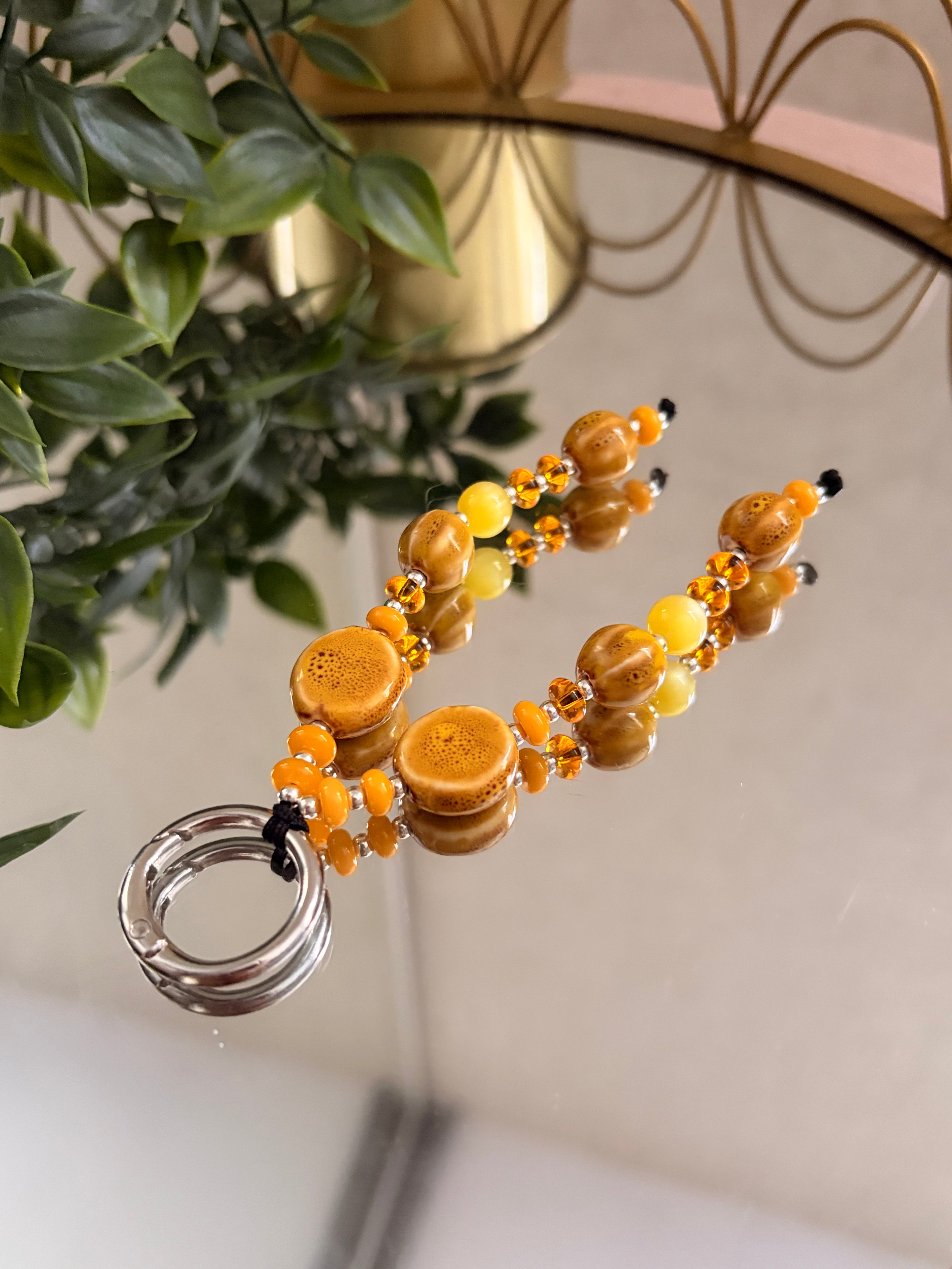 Yellow Ceramic Bag Charm