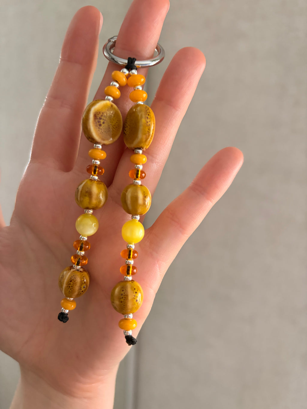 Yellow Ceramic Bag Charm