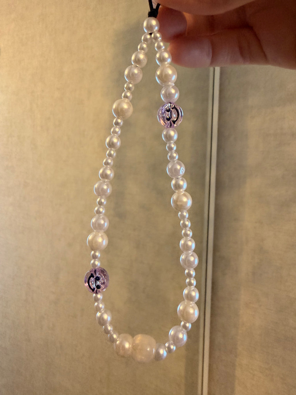 Smiley Face Beaded Phone Charm