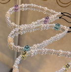 Smiley Face Beaded Phone Charm