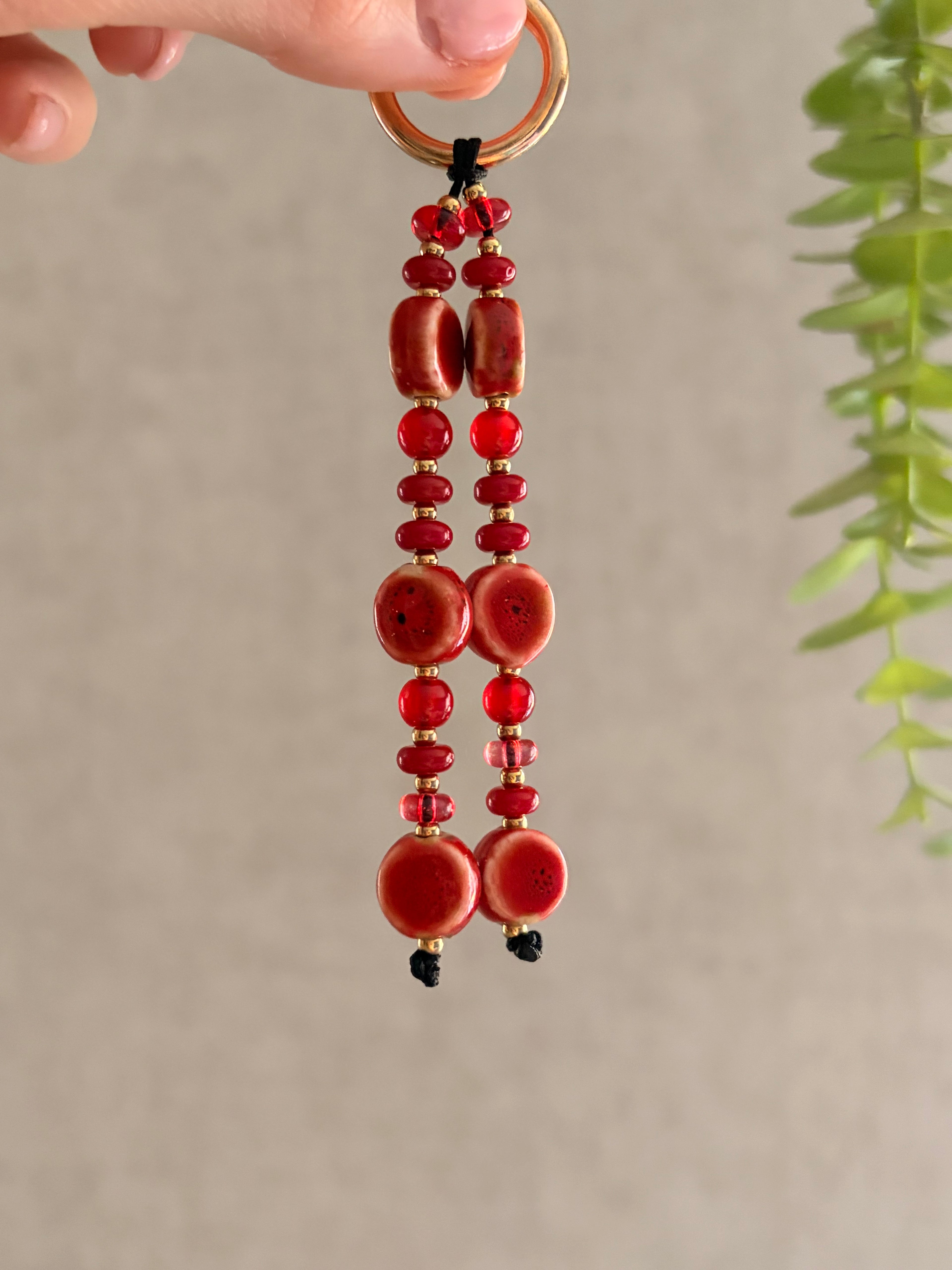 Red Ceramic Bag Charm