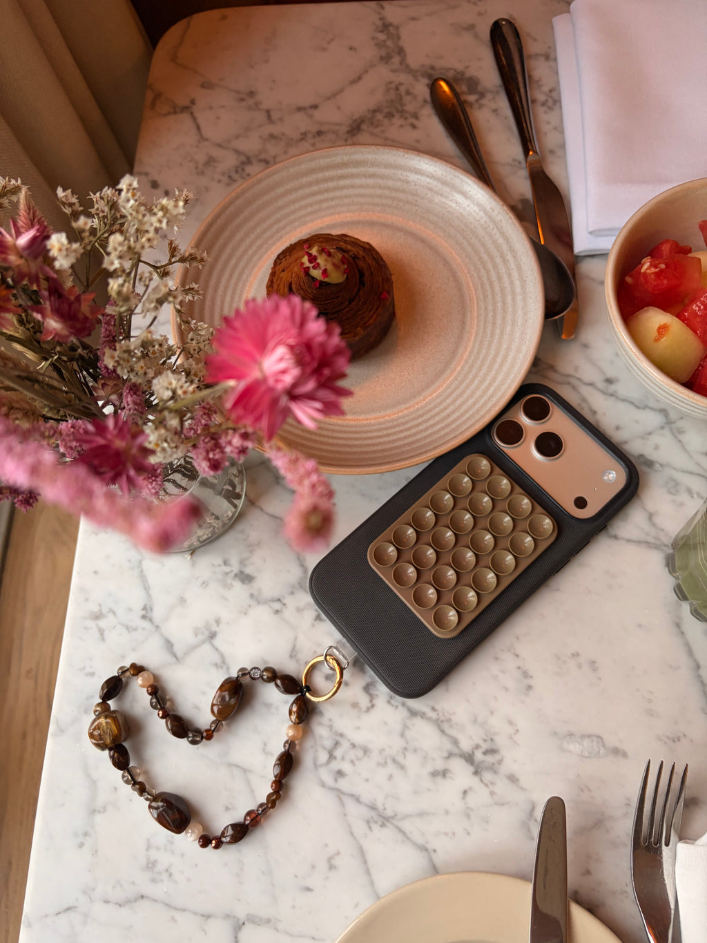 Brown Natural Phone Charm