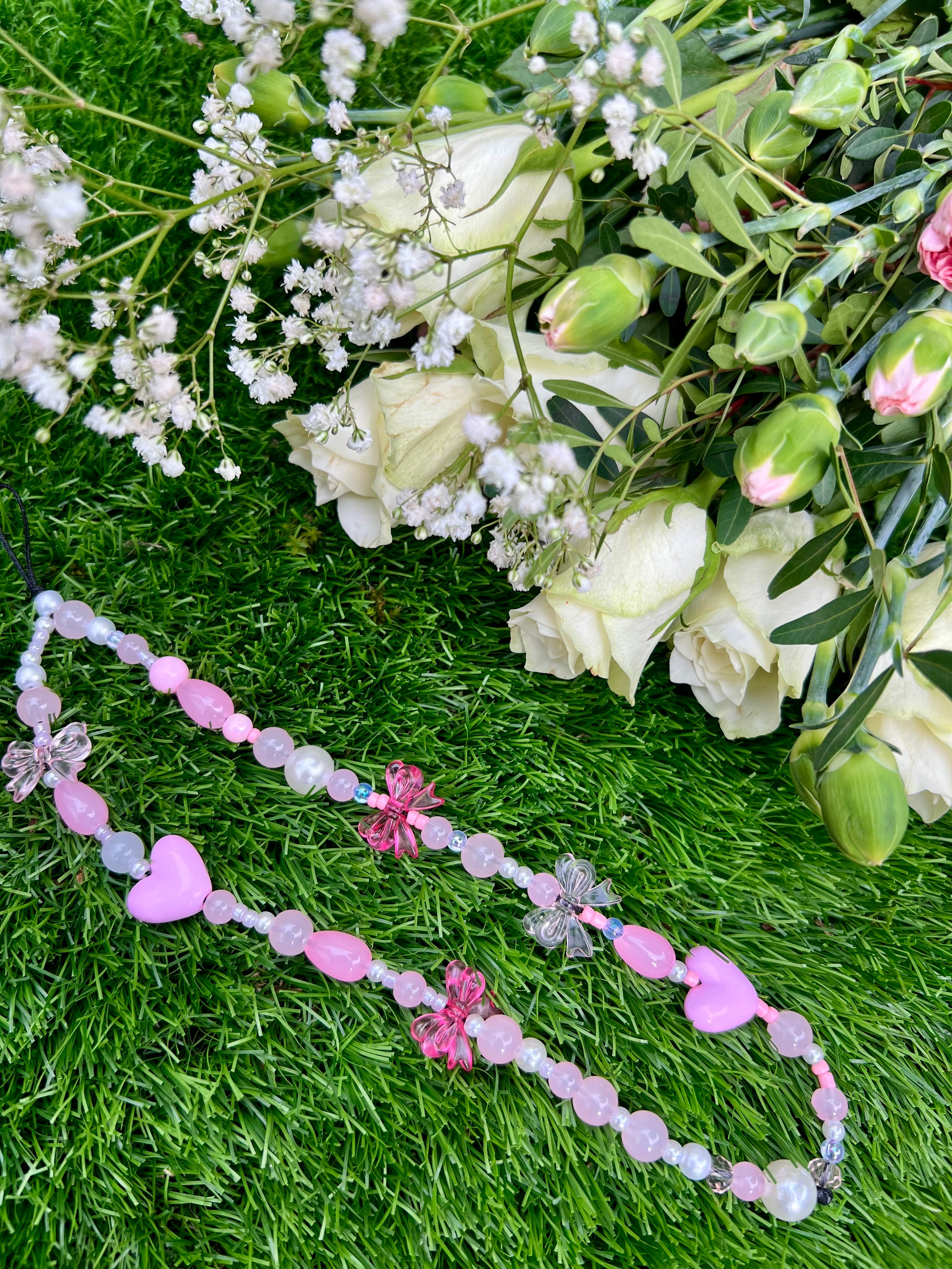 Pink Bow Phone Charm