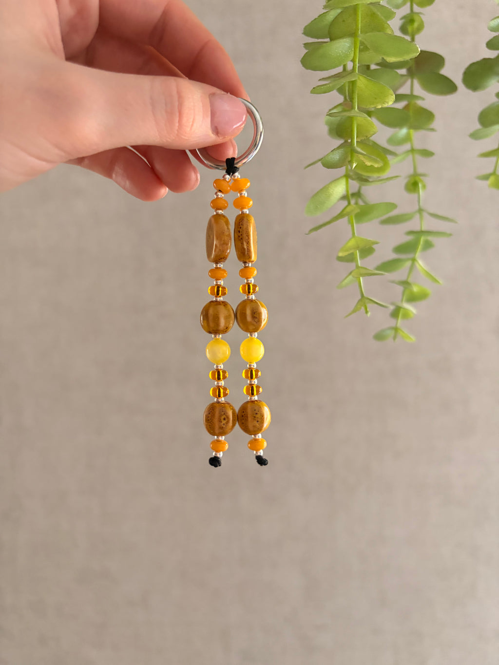 Yellow Ceramic Bag Charm