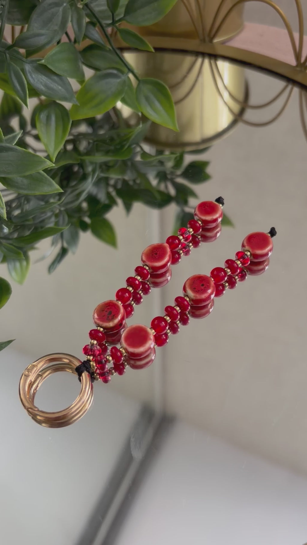 Red Ceramic Bag Charm
