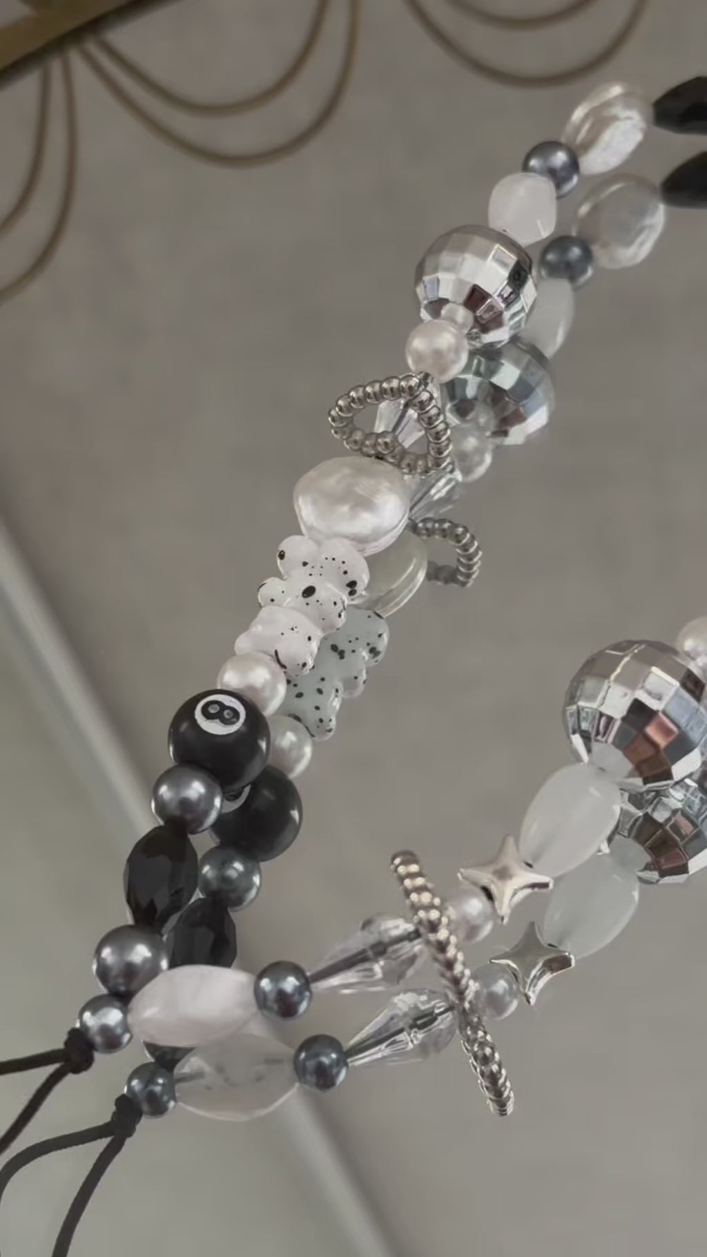 Silver Disco Phone Charm