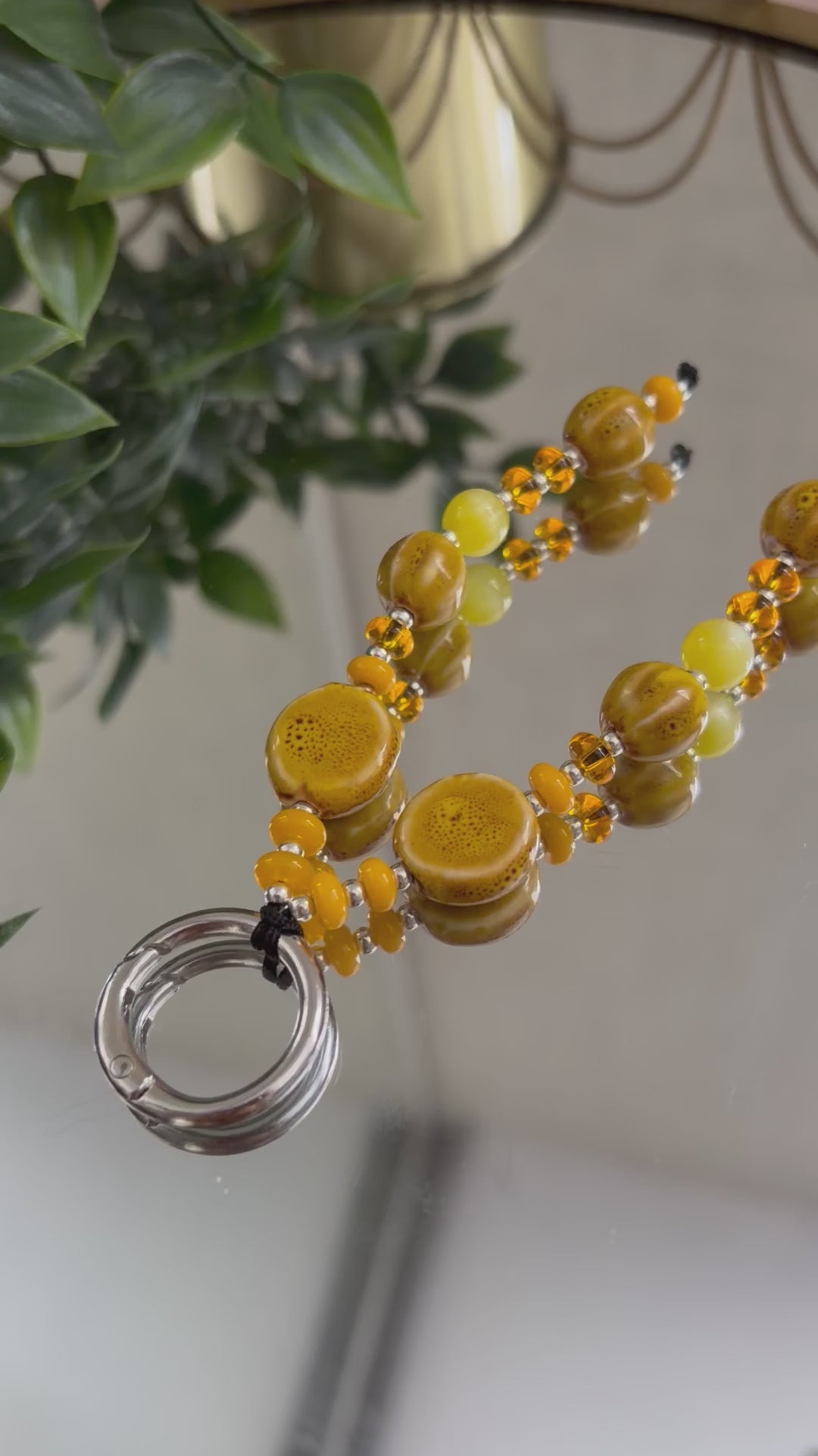 Yellow Ceramic Bag Charm
