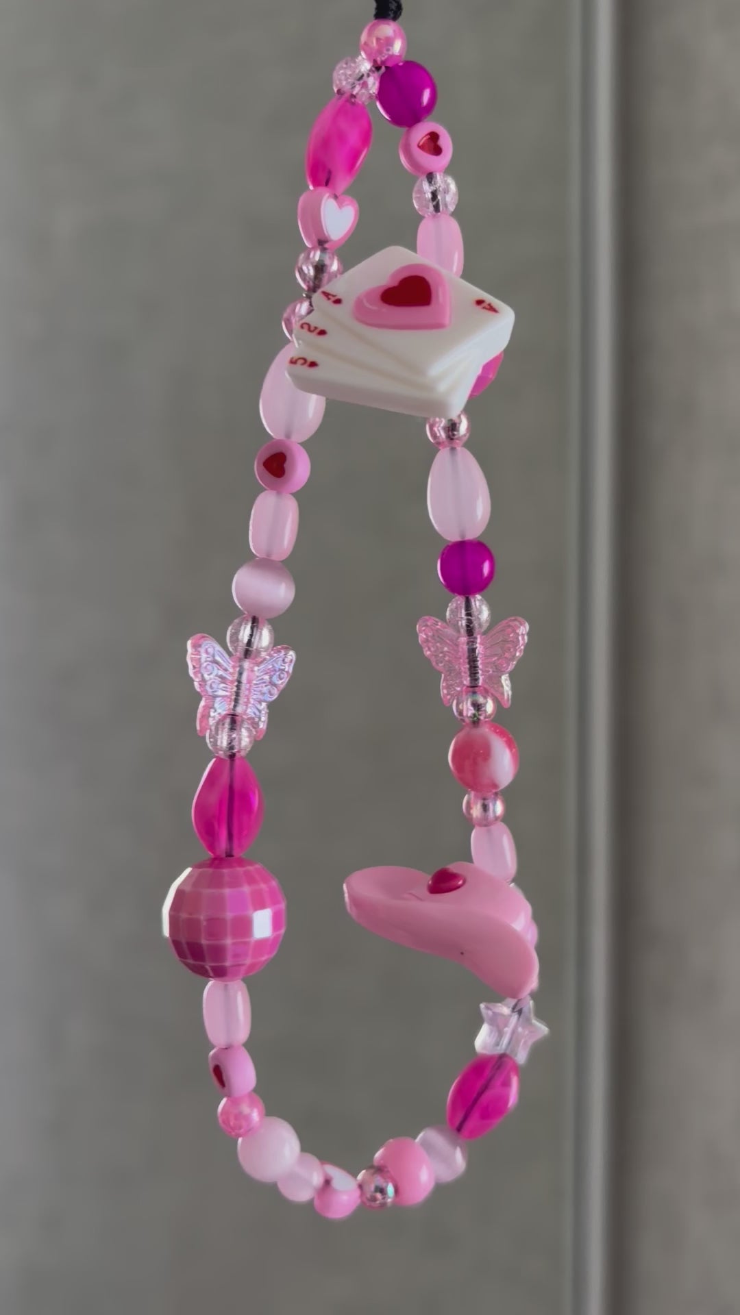 Pink Disco Phone Charm